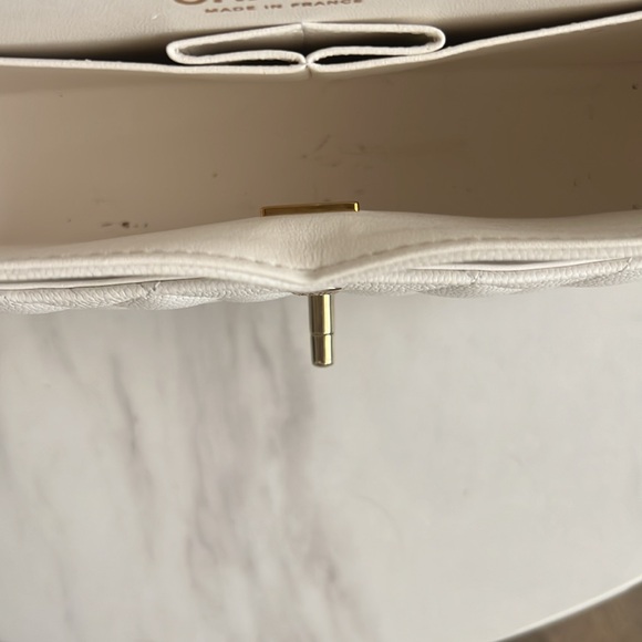 White Chanel Small Classic Flap with Gold Hardware - Picture 5 of 11